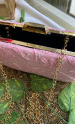 Load image into Gallery viewer, Pink Chikankari Embroidered Clutch - HONC0232415