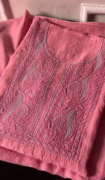 Load image into Gallery viewer, Women's Lakhnavi Handcrafted Mul Chanderi Semi - Stitched Kurta And Dupatta Set - HONC0249164