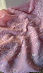 将图像加载到图库查看器中, Women's Lakhnavi Handcrafted Mul Chanderi Semi - Stitched Kurta And Dupatta Set - HONC0269237