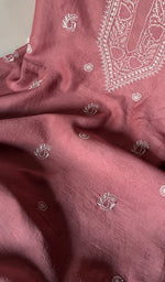 Load image into Gallery viewer, Lucknowi Handcrafted Maheshwari Mul Chanderi Chikankari Unstitched Men's Kurta Fabric - HONC0274611