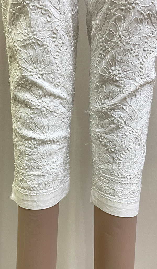 Women's Lakhnavi Handcrafted Cotton Chikankari Pant - HONC0214885