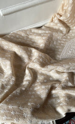 Load image into Gallery viewer, Lucknowi Handcrafted Munga Silk Chikankari Unstitched Unisex Kurta Fabric - HONC0320842