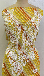 Load image into Gallery viewer, Women's Lucknowi Handcrafted Printed Kota Cotton Chikankari Unstitched Kurti Fabric -HONC0157622