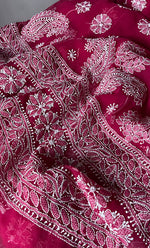 将图像加载到图库查看器中, Women's Lucknowi Handcrafted Faux-Georgette Chikankari Suit Material - HONC0311926