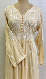Load image into Gallery viewer, Women's Lucknowi Handcrafted Modal Cotton Chikankari Kurti - HONC09552