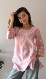 将图像加载到图库查看器中, Eshita Women's Lakhnavi Handcrafted Mul Chanderi Chikankari Top - HONC0329115