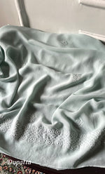 Load image into Gallery viewer, Women's Lakhnavi Handcrafted Viscose Georgette Chikankari Full Suit Material - HONC0312589