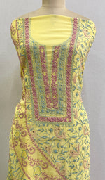 将图像加载到图库查看器中, Women's Lakhnavi Handcrafted Maheshwari Mul Chanderi Chikankari Unstitched Kurti Fabric - HONC0209620