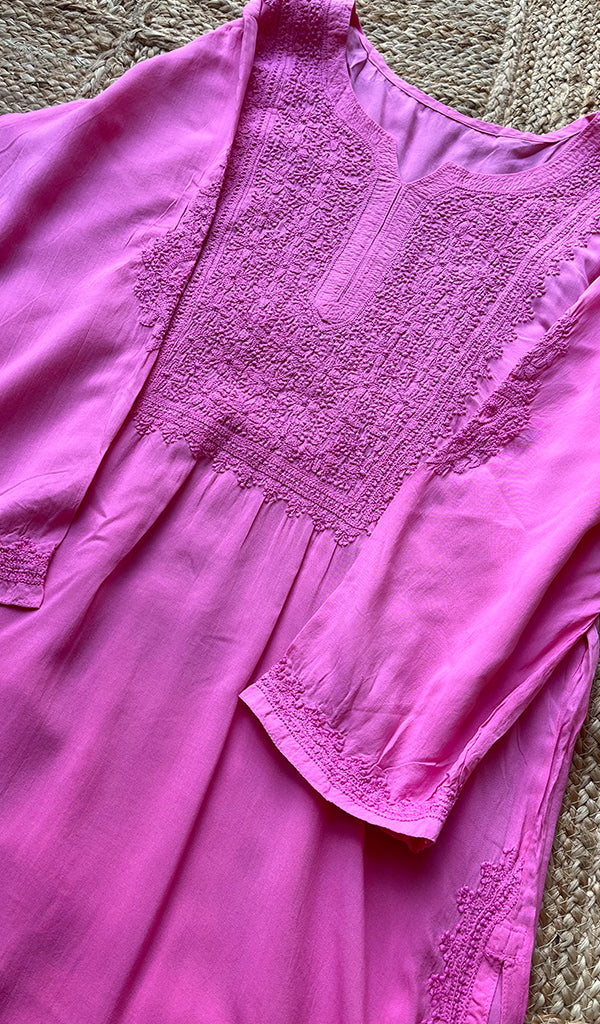 Women's Lucknowi Handcrafted Modal Cotton Chikankari Kurti - HONC0229161