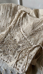 Load image into Gallery viewer, Women's Lucknowi Handcrafted Kota Chanderi Chikankari Semi-Stitched Kurta And Dupatta Set - HONC0242010