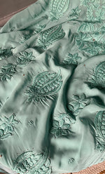 Load image into Gallery viewer, Women's Lucknowi Handcrafted Viscose Georgette Chikankari Kurta and Dupatta Set- HONC0307153