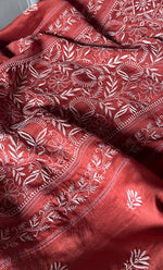 Load image into Gallery viewer, Women's Lakhnavi Handcrafted Chanderi Silk Semi - Stitched Kurta And Dupatta Set - HONC0308700