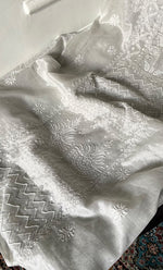 Load image into Gallery viewer, Women's Lakhnavi Handcrafted Tissue Chanderi Semi-Stitched Kurta And Dupatta Set - HONC0323646