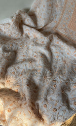 Load image into Gallery viewer, Women's Lakhnavi Handcrafted Maheshwari Mul Chanderi UnStitched Kurta And Dupatta Set - HONC0288350