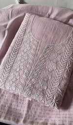 Load image into Gallery viewer, Suhani Women's Lakhnavi Handcrafted Mul Chanderi Unstitched Kurta And Dupatta Set - HONC0242461