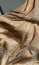 Load image into Gallery viewer, Women's Lakhnavi Handcrafted Mul Chanderi  Semi -Stitched Anarkali And Dupatta Set - HONC0273165