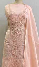 将图像加载到图库查看器中, Women's Lakhnavi Handcrafted Kota Cotton Chikankari Kurta And Dupatta Set - HONC050677