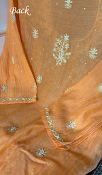 Load image into Gallery viewer, Saziya Women's Lakhnavi Handcrafted Mul Chanderi Semi - Stitched Chikankari Full Suit Material - HONC0358765