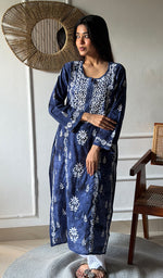 Load image into Gallery viewer, Women's Lucknowi Handcrafted Cotton Chikankari Kurti - HONC0348446