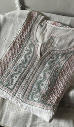将图像加载到图库查看器中, Women's Lakhnavi Handcrafted Mul Chanderi Semi - Stitched Kurta And Dupatta Set - HONC0186713