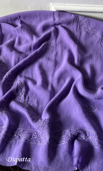 Load image into Gallery viewer, Women's Lucknowi Handcrafted Viscose Georgette Unstitched Chikankari Suit Material - HONC0325141