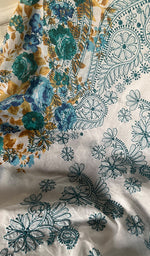 将图像加载到图库查看器中, Women's Lakhnavi Handcrafted Cotton Chikankari Unstitched Kurti Fabric - HONC0284322