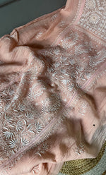 Load image into Gallery viewer, Women's Lakhnavi Handcrafted Mul Chanderi Semi - Stitched Kurta And Dupatta Set - HONC0284753