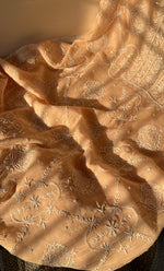 Load image into Gallery viewer, Women's Lakhnavi Handcrafted Maheshwari Mul Chanderi Unstitched Kurta And Dupatta Set - HONC0286685