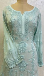 Load image into Gallery viewer, Women's Lucknowi Handcrafted Modal Cotton Chikankari Kurti - HONC0136234