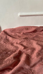 Load image into Gallery viewer, Women's Lakhnavi Handcrafted Maheswari Mul Chanderi Unstitched Chikankari Full Suit Material - HONC0278101