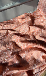 Load image into Gallery viewer, Women's Lakhnavi Handcrafted Munga Silk Semi - Stitched Chikankari Kurta And Dupatta Set- HONC0266160