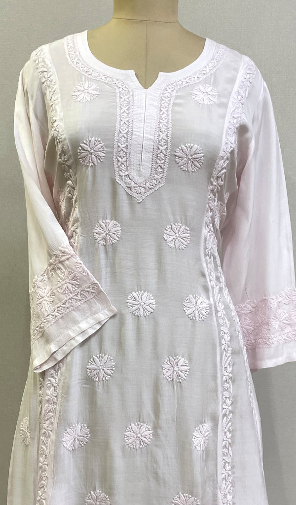 Women's Lucknowi Handcrafted Muslin Chikankari Kurti - HONC0204800