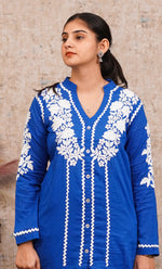 Load image into Gallery viewer, khayal Women's Lakhnavi Handcrafted Cotton Chikankari Kurti And Plazzo Set - HONC0323934