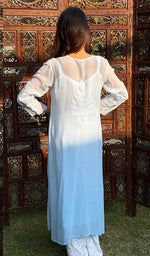 将图像加载到图库查看器中, Women's Lakhnavi Handcrafted Viscose Georgette Chikankari Kurti - HONC0207846