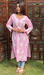 Load image into Gallery viewer, Anam Women's Lucknowi Handcrafted Cotton Chikankari Kurti - HONC0217259