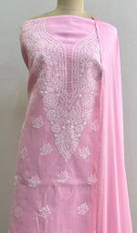 Load image into Gallery viewer, Women's Lucknowi Handcrafted Cotton Chikankari Suit Material- HONC0194473
