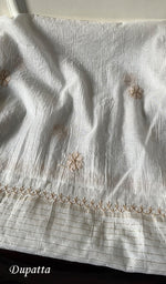 Load image into Gallery viewer, Women's Lakhnavi Handcrafted Mul Chanderi Semi - Stitched Kurta And Dupatta Set - HONC0239880