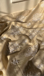 将图像加载到图库查看器中, Women's Lakhnavi Handcrafted Tissue Chanderi Unstitched Kurta And Dupatta Set - HONC0284690