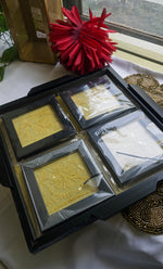 Load image into Gallery viewer, Chikankari Tray with Four Coasters - HONCO254720