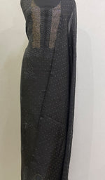 Load image into Gallery viewer, Rose Women's Lakhnavi Handcrafted Pure Organza Chikankari Unstitched Kurta And Dupatta Set - HONC0168392