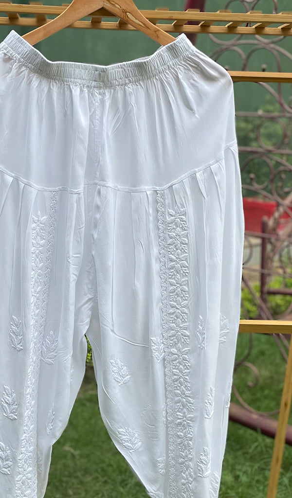 Women's Lucknowi Handcrafted Cotton Chikankari Dhoti - HONC0292315