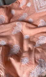 Load image into Gallery viewer, Alishba Women's Lucknowi Handcrafted Kota Cotton Chikankari Unstitched Kurta And Dupatta Set - HONC0312647