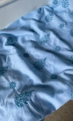 Load image into Gallery viewer, Women's Lakhnavi Handcrafted Cotton Chikankari Kurta And Kurta Dupatta Set - HONC0245293