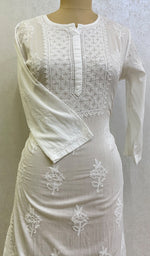 将图像加载到图库查看器中, Women's Lucknowi Handcrafted Cotton Chikankari Kurti - HONC0154665