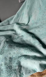 Load image into Gallery viewer, Women's Lakhnavi Handcrafted Maheshwari Mul Chanderi Unstitched Kurta And Dupatta Set- HONC0273018