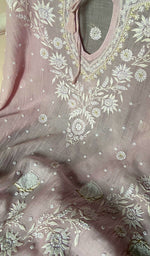 Load image into Gallery viewer, Rabia Women's Lucknowi Handcrafted Mul Chanderi Chikankari Kaftan - HONC0259173