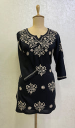 将图像加载到图库查看器中, Women's Lakhnavi Handcrafted Modal Cotton Chikankari Top -HONC0159359