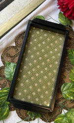 Load image into Gallery viewer, Handcrafted Chikankari Tray with Two Coasters – Wooden Frame - HONC0295558