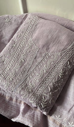 将图像加载到图库查看器中, Women's Lakhnavi Handcrafted Mul Chanderi Unstitched Kurta And Dupatta Set - HONC0241676