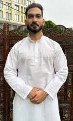 Load image into Gallery viewer, Men's Lucknowi Handcrafted Cotton Chikankari Kurta - HONC0325971